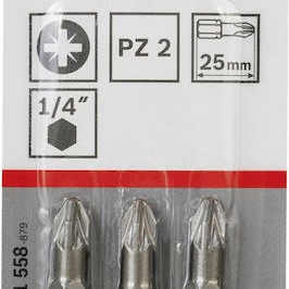 Bosch Σετ 3 Μύτες Κατσαβιδιού Αστέρι / Σταυρός