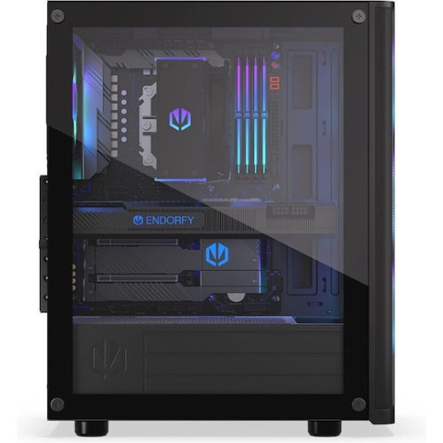 Endorfy Ventum 200 ARGB Gaming Midi Tower Κουτί Υπολογιστή με Πλαϊνό Παράθυρο Μαύρο