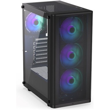 Endorfy Ventum 200 ARGB Gaming Midi Tower Κουτί Υπολογιστή με Πλαϊνό Παράθυρο Μαύρο
