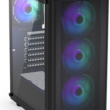 Endorfy Ventum 200 ARGB Gaming Midi Tower Κουτί Υπολογιστή με Πλαϊνό Παράθυρο Μαύρο