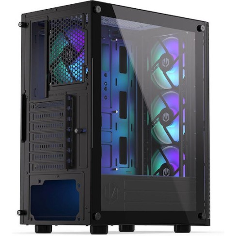 Endorfy Ventum 200 ARGB Gaming Midi Tower Κουτί Υπολογιστή με Πλαϊνό Παράθυρο Μαύρο