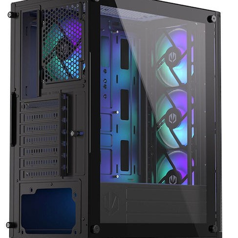 Endorfy Ventum 200 ARGB Gaming Midi Tower Κουτί Υπολογιστή με Πλαϊνό Παράθυρο Μαύρο