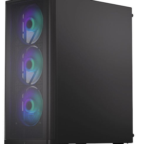 Endorfy Ventum 200 ARGB Gaming Midi Tower Κουτί Υπολογιστή με Πλαϊνό Παράθυρο Μαύρο