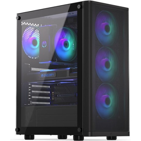 Endorfy Ventum 200 ARGB Gaming Midi Tower Κουτί Υπολογιστή με Πλαϊνό Παράθυρο Μαύρο