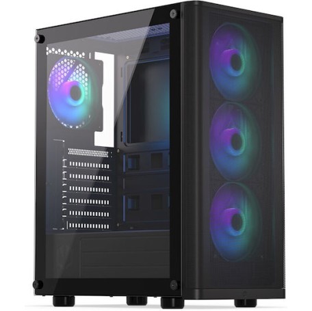 Endorfy Ventum 200 ARGB Gaming Midi Tower Κουτί Υπολογιστή με Πλαϊνό Παράθυρο Μαύρο
