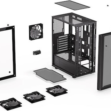 Endorfy Ventum 200 ARGB Gaming Midi Tower Κουτί Υπολογιστή με Πλαϊνό Παράθυρο Μαύρο