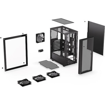 Endorfy Ventum 200 ARGB Gaming Midi Tower Κουτί Υπολογιστή με Πλαϊνό Παράθυρο Μαύρο