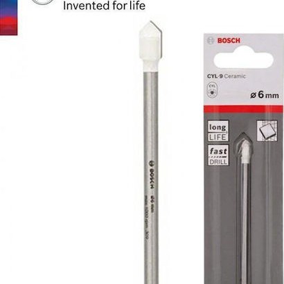 Bosch CYL-9 Τρυπάνι με Κυλινδρικό Στέλεχος για Γυαλί και Πλακίδια 6mm