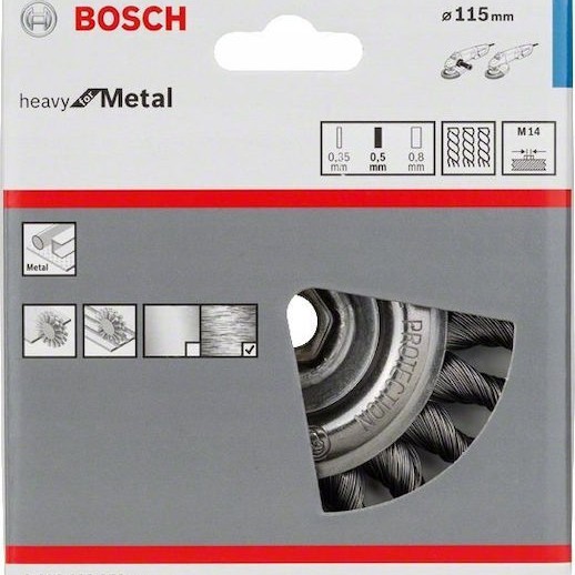 Bosch 2608622059 Συρματόβουρτσα με Κοτσίδες για Γωνιακό Τροχό 115mm Σετ 6τμχ