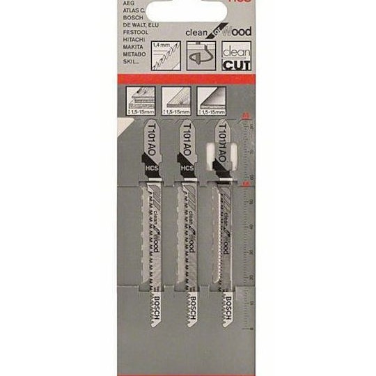 Bosch T101AO Λάμες για Ξύλο 83mm 3τμχ