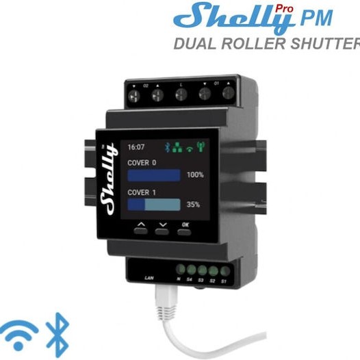 Shelly Pro Dual Cover PM Ρελέ Ράγας