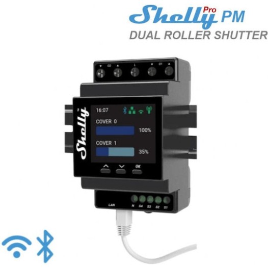 Shelly Pro Dual Cover PM Ρελέ Ράγας