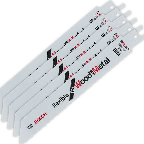 Bosch S 922 HF Λάμες Flexible for Wood and Metal για Μέταλλο και Ξύλο 150mm 2τμχ
