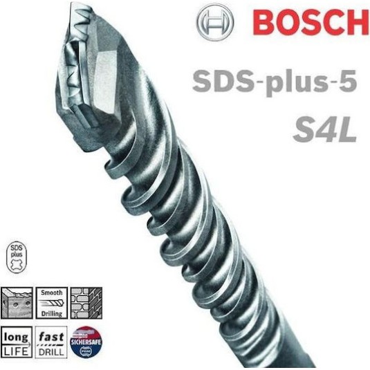 Bosch Τρυπάνι Καρβιδίου με SDS Plus Στέλεχος για Δομικά Υλικά, Γυαλί και Πλακίδια 16x150mm