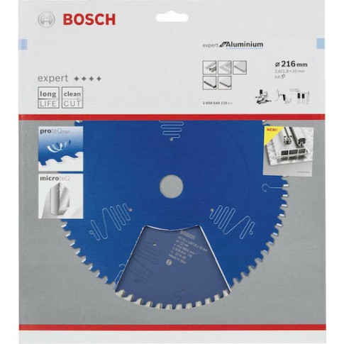 Bosch Δίσκος Κοπής Αλουμινίου με 64 Δόντια 216mm 2608644110