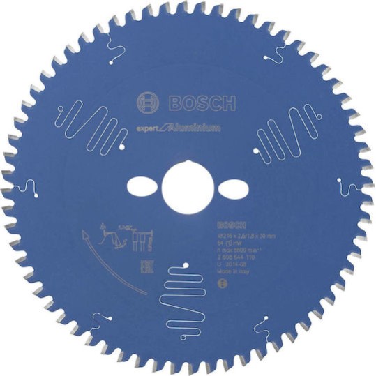 Bosch Δίσκος Κοπής Αλουμινίου με 64 Δόντια 216mm 2608644110