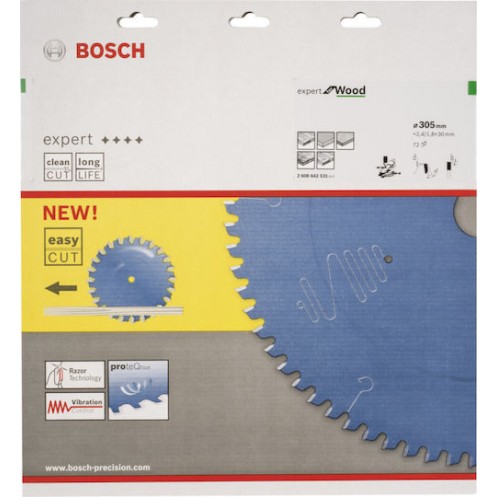 Bosch Δίσκος Κοπής Ξύλου με 72 Δόντια 305mm 2608642531