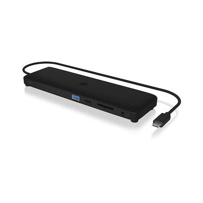 Icy Box USB-C Docking Station με HDMI/DisplayPort 4K PD Ethernet και σύνδεση 3 Οθονών Μαύρο (IB-DK2116-C)