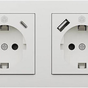 Icy Box Μονή Χωνευτή Πρίζα Ρεύματος Λευκή