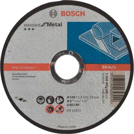 Bosch Standard Δίσκος Κοπής Μετάλλου με 60 Δόντια 125mm 2608603165