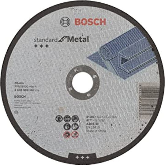 Bosch Standard Δίσκος Κοπής Μετάλλου 180mm 2608603167