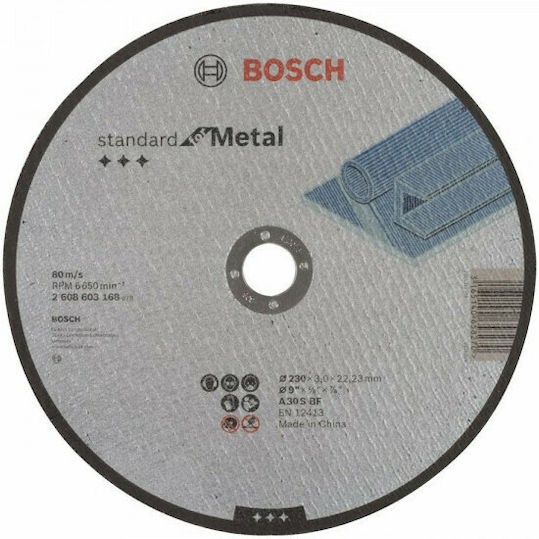 Bosch Δίσκος Κοπής Μετάλλου 230mm 2608603168