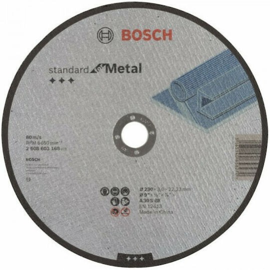 Bosch Δίσκος Κοπής Μετάλλου 230mm 2608603168