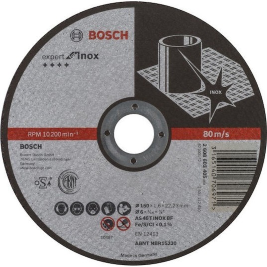 Bosch Δίσκος Κοπής Μετάλλου 150mm 2608603405