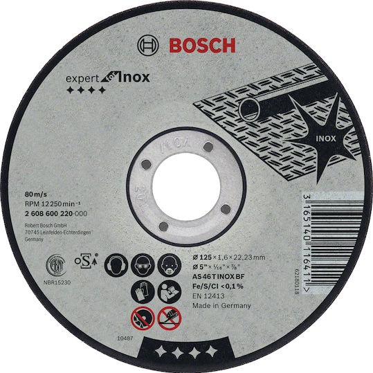 Bosch Expert For Inox Rapido Δίσκος Κοπής Μετάλλου με 46 Δόντια 230mm 2608600711