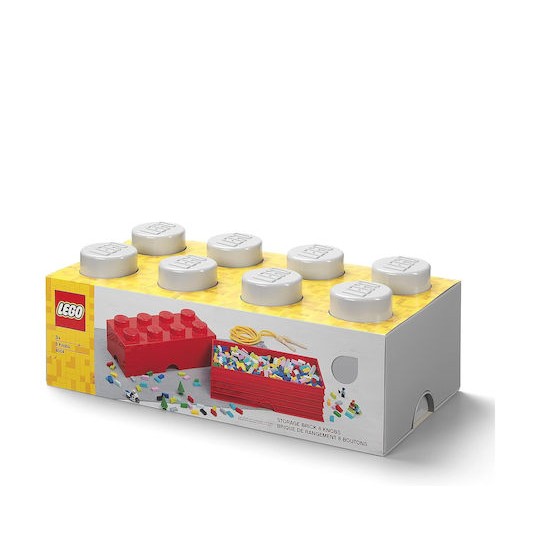 Lego Παιδικό Κουτί Αποθήκευσης από Πλαστικό 8-Stud Γκρι 50x25x17cm
