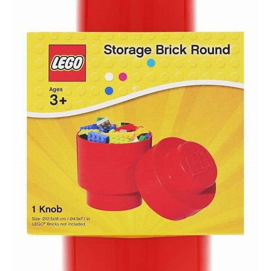 Lego Παιδικό Κουτί Αποθήκευσης από Πλαστικό 1 Round Κόκκινο 12x12x12cm