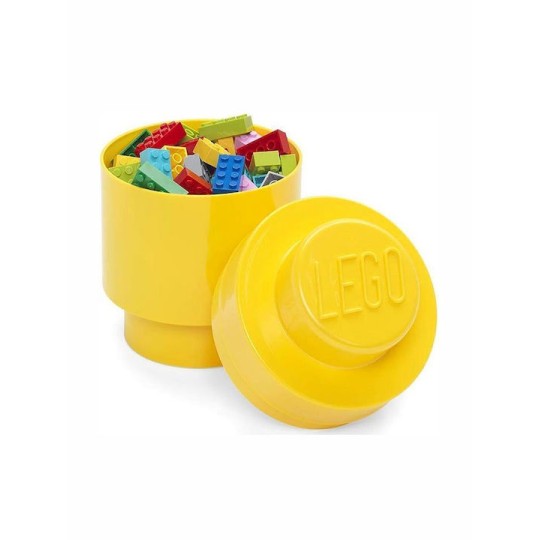 Lego Παιδικό Κουτί Αποθήκευσης από Πλαστικό 1 Round Κίτρινο 12x12x12cm