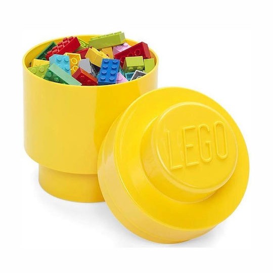Lego Παιδικό Κουτί Αποθήκευσης από Πλαστικό 1 Round Κίτρινο 12x12x12cm