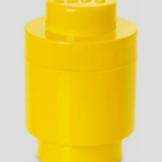 Lego Παιδικό Κουτί Αποθήκευσης από Πλαστικό 1 Round Κίτρινο 12x12x12cm