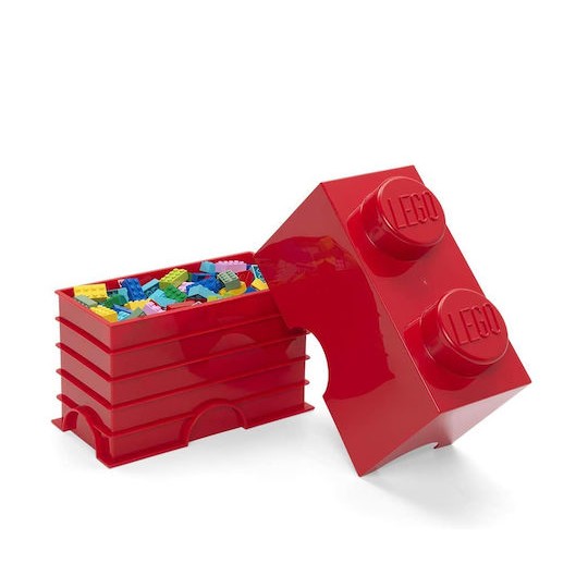 Lego Παιδικό Κουτί Αποθήκευσης από Πλαστικό 2-Stud Κόκκινο 25x12x18cm