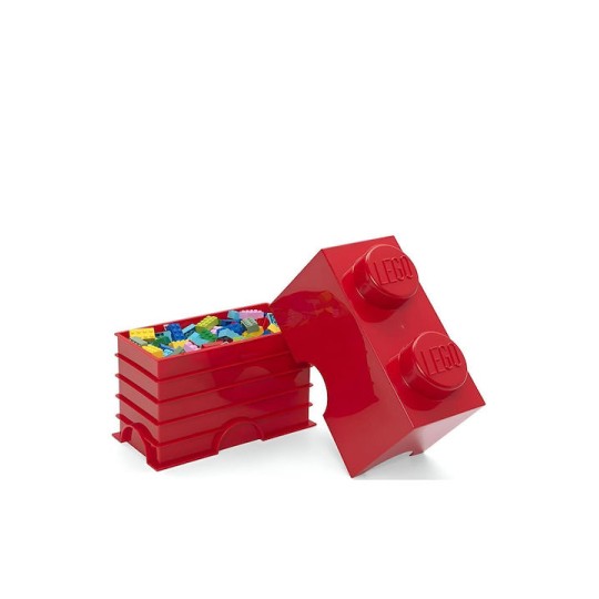 Lego Παιδικό Κουτί Αποθήκευσης από Πλαστικό 2-Stud Κόκκινο 25x12x18cm