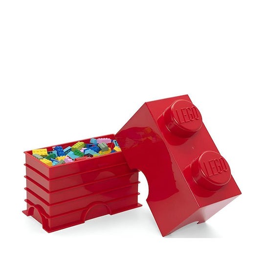 Lego Παιδικό Κουτί Αποθήκευσης από Πλαστικό 2-Stud Κόκκινο 25x12x18cm