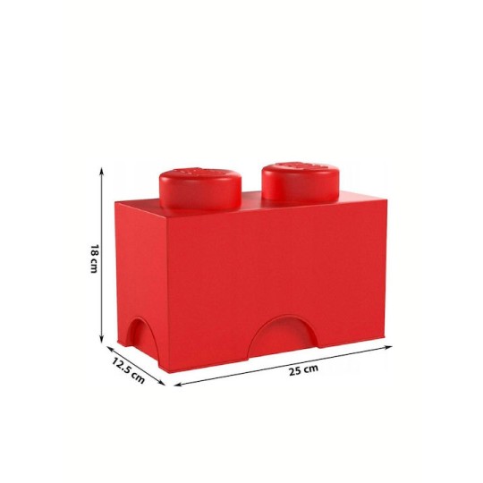 Lego Παιδικό Κουτί Αποθήκευσης από Πλαστικό 2-Stud Κόκκινο 25x12x18cm