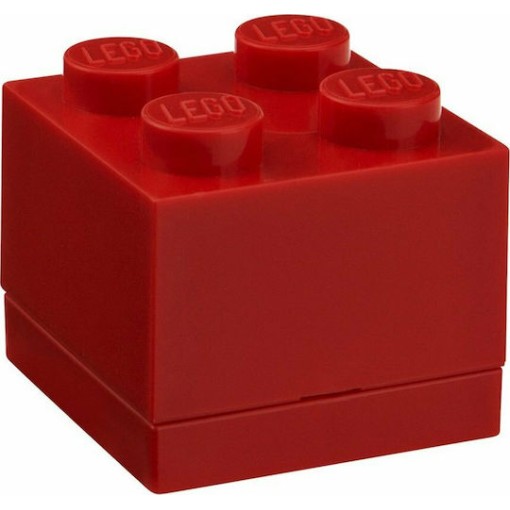 Room Copenhagen Lego Mini Box 4 Πλαστικό Παιδικό Δοχείο Φαγητού Κόκκινο 4.6 x 4.6 x 4.3εκ.