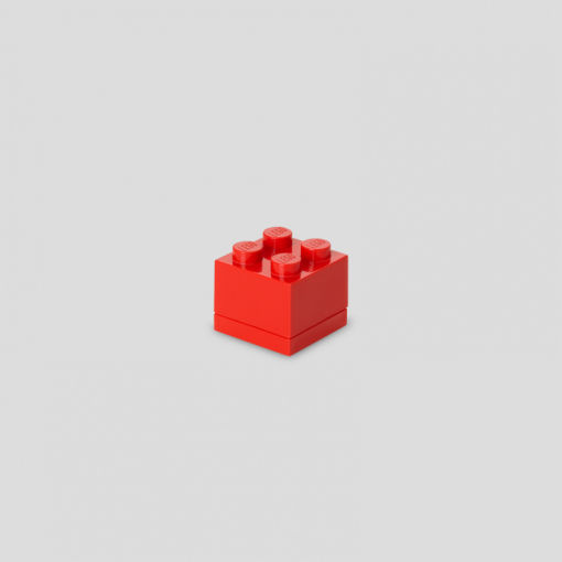 Room Copenhagen Lego Mini Box 4 Πλαστικό Παιδικό Δοχείο Φαγητού Κόκκινο 4.6 x 4.6 x 4.3εκ.
