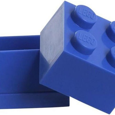 Lego Mini Πλαστικό Παιδικό Δοχείο Φαγητού Μπλε