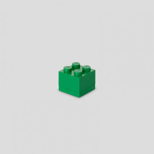 Room Copenhagen Lego Mini Box 4 Πλαστικό Παιδικό Δοχείο Φαγητού Πράσινο 4.6 x 4.6 x 4.3εκ.