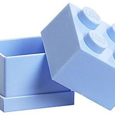 Lego Mini Πλαστικό Παιδικό Δοχείο Φαγητού Γαλάζιο