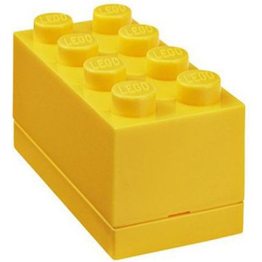 Room Copenhagen Lego Mini Box 8 Πλαστικό Παιδικό Δοχείο Φαγητού Κίτρινο 9.2 x 4.6 x 4.3εκ.