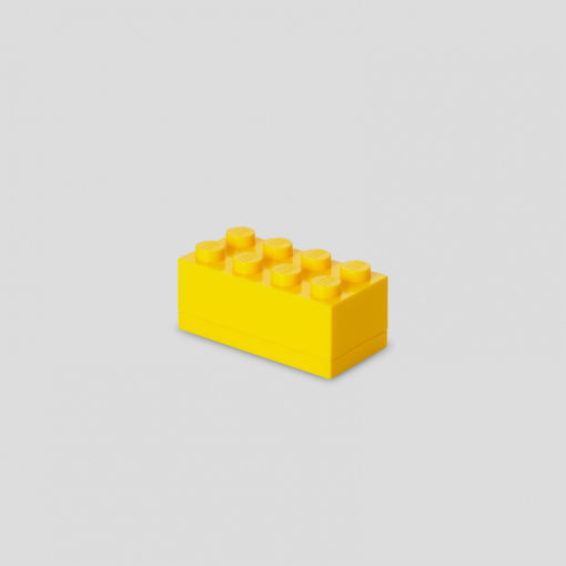 Room Copenhagen Lego Mini Box 8 Πλαστικό Παιδικό Δοχείο Φαγητού Κίτρινο 9.2 x 4.6 x 4.3εκ.