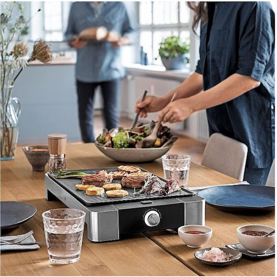 WMF Table Ribbed Lono Επιτραπέζια Ηλεκτρική Ψησταριά Αυλακωτής Πλάκας 2000W Ανοξείδωτη με Ρυθμιζόμενο Θερμοστάστη 27x41εκ.