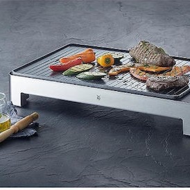 WMF Table Ribbed Lono Επιτραπέζια Ηλεκτρική Ψησταριά Αυλακωτής Πλάκας 2000W Ανοξείδωτη με Ρυθμιζόμενο Θερμοστάστη 27x41εκ.