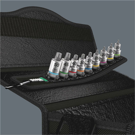 Wera Καρυδάκια με Μύτες Torx και Καρέ Υποδοχής 3/8'' Σετ 9τμχ