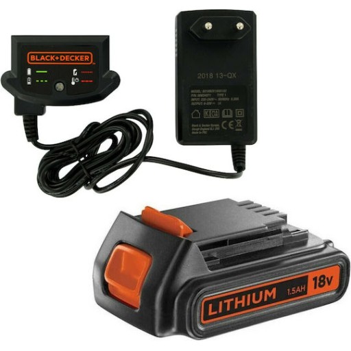 Black & Decker Σετ Μπαταρίας Λιθίου Χωρητικότητας 1Ah 18V με Φορτιστή