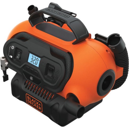 Black & Decker Τρόμπα Αυτοκινήτου ASI180 160PSI με Καλώδιο Αναπτήρα 12V (Χωρίς Μπαταρία)